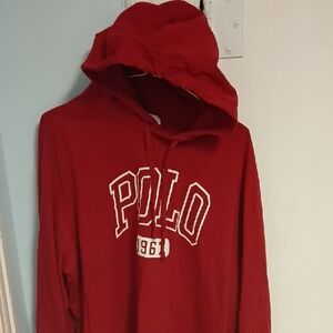 Polo by Ralph Lauren Red Pullover Hoodie with 'POLO 1967' Logo
